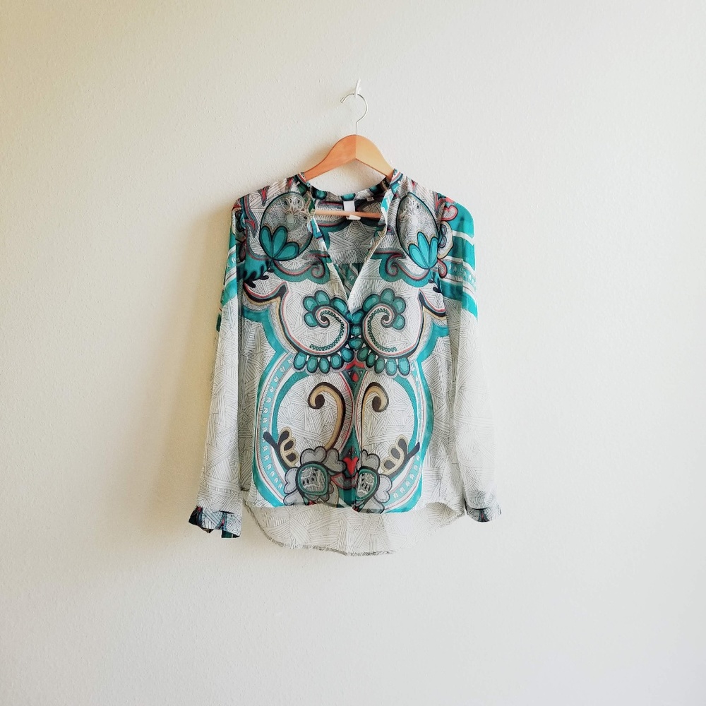 ANTHROPOLOGIE Konrad + Joseph Dapple Sea Blouse, L